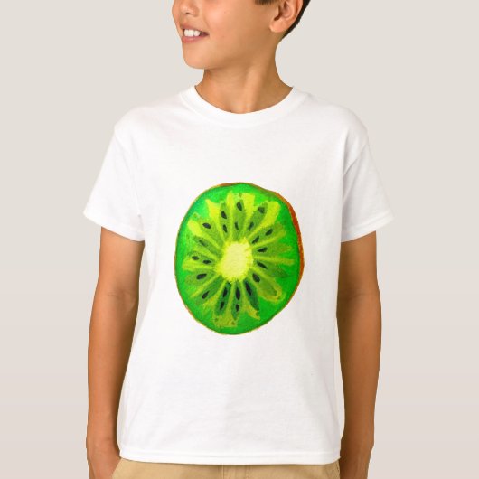Pop kunst heldere kiwi - waterverf t-shirt (Voorkant)