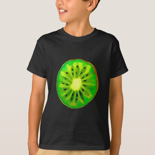 Pop kunst heldere kiwi - waterverf t-shirt (Voorkant)