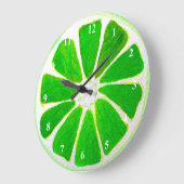 Pop kunst heldere limoen oorspronkelijke waterverf grote klok (Hoek)