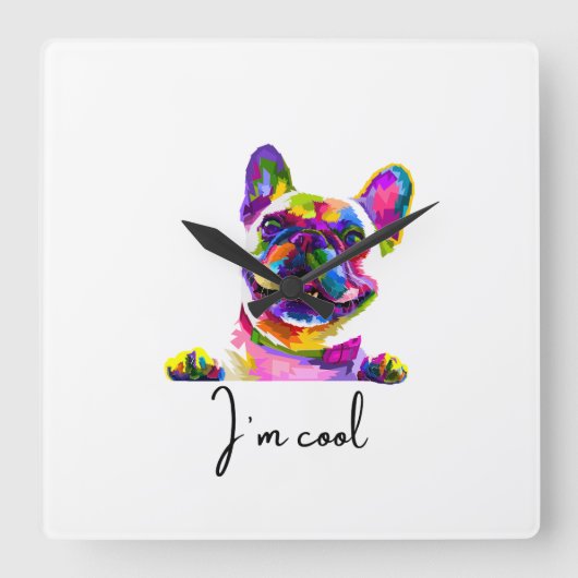 pop kunst hond wandklok (Voorkant)