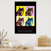 Pop Kunst Inspirerend Leiderschap Wolf Poster (Keuken)
