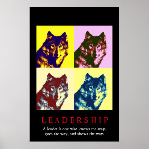 Pop Kunst Inspirerend Leiderschap Wolf Poster