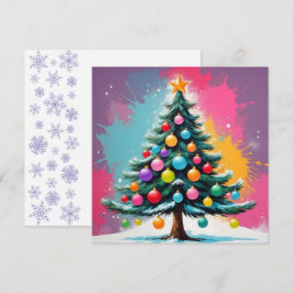 Pop kunst kerst met spatten van kleuren feestdagenkaart