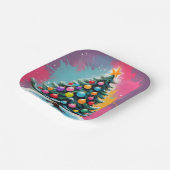 Pop kunst kerst met spatten van kleuren papieren bordje (Gebogen)