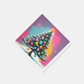 Pop kunst kerst met spatten van kleuren servet (Hoek)