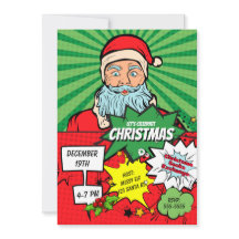 Pop Kunst kerstkerstkerstkerstfeest Comic Uitnodig