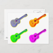 Pop Kunst Klassieke Spaanse gitaar Briefkaart (Voorkant / Achterkant)