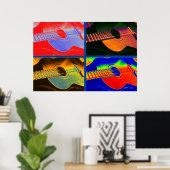 Pop Kunst Klassieke Spaanse gitaar Poster (Thuiskantoor)