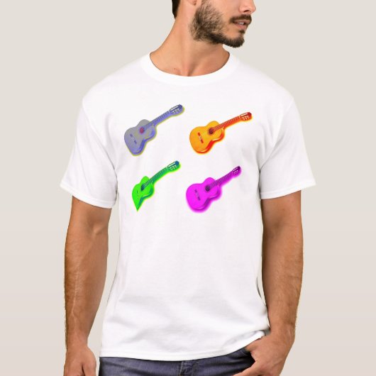 Pop Kunst Klassieke Spaanse gitaar T-shirt (Voorkant)