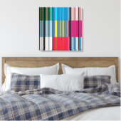 Pop Kunst Kleurrijk Stripes Patroon #3 Canvas (Insitu (Slaapkamer))