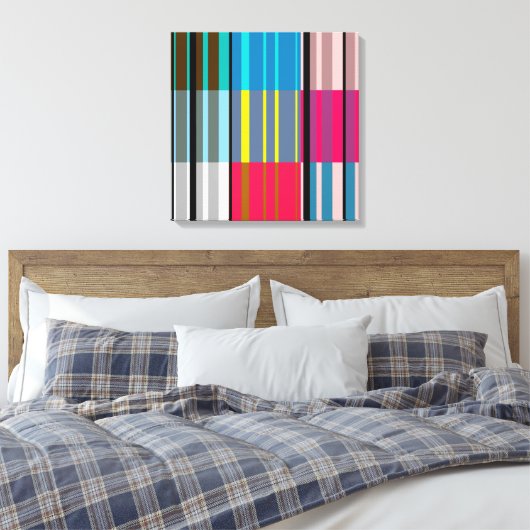  Pop Kunst Kleurrijk Stripes Patroon #3 Canvas (Insitu (Slaapkamer))
