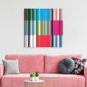 Pop Kunst Kleurrijk Stripes Patroon #3 Canvas (Insitu (Woonkamer))