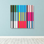  Pop Kunst Kleurrijk Stripes Patroon #3 Canvas Afdruk (Insitu (Houten vloer))