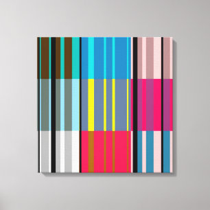  Pop Kunst Kleurrijk Stripes Patroon #3 Canvas Afdruk