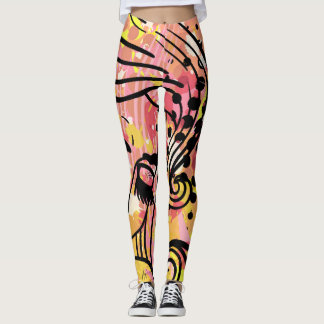Pop kunst, kleurrijke dame. leggings