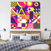 Pop kunst, kleurrijke geometrische vormen. canvas afdruk (Insitu (Slaapkamer))