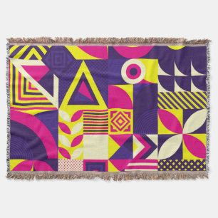 Pop kunst, kleurrijke geometrische vormen. deken