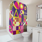 Pop kunst, kleurrijke geometrische vormen. douchegordijn (In situ)