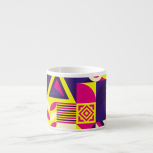 Pop kunst, kleurrijke geometrische vormen. espresso kop