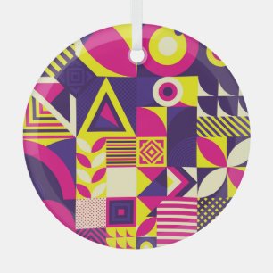 Pop kunst, kleurrijke geometrische vormen. glas ornament