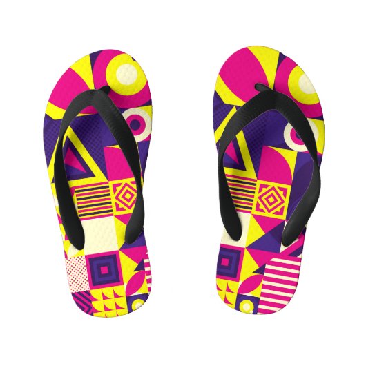 Pop kunst, kleurrijke geometrische vormen. kinder teenslippers (Voetbed)