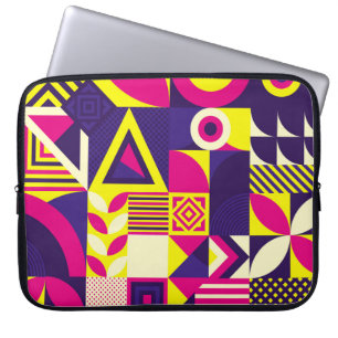 Pop kunst, kleurrijke geometrische vormen. laptop sleeve