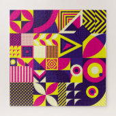 Pop kunst, kleurrijke geometrische vormen. legpuzzel (Horizontaal)