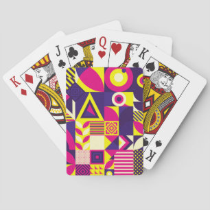Pop kunst, kleurrijke geometrische vormen. pokerkaarten