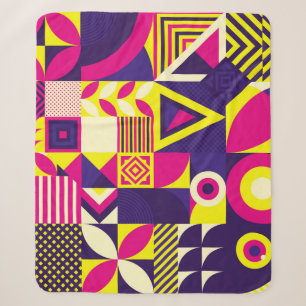 Pop kunst, kleurrijke geometrische vormen. sherpa deken