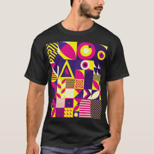 Pop kunst, kleurrijke geometrische vormen. t-shirt