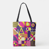 Pop kunst, kleurrijke geometrische vormen. tote bag (Achterkant)