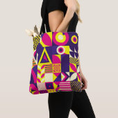 Pop kunst, kleurrijke geometrische vormen. tote bag (Dichtbij)