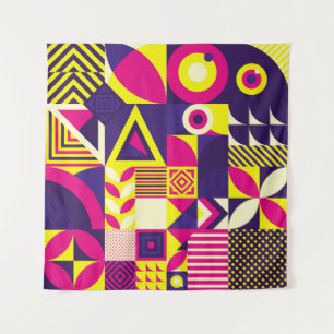 Pop kunst, kleurrijke geometrische vormen. wandkleed