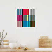  Pop Kunst Kleurrijke Streepjespatroon #3 Poster (Keuken)
