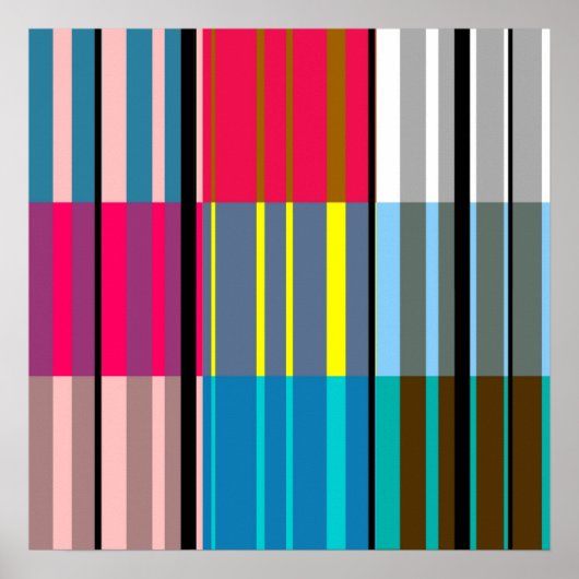  Pop Kunst Kleurrijke Streepjespatroon #3 Poster (Voorkant)