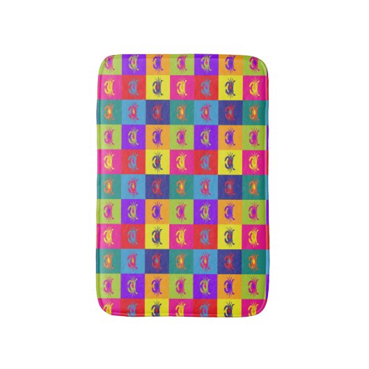 Pop Kunst Krabben Rainbow Vis Patroon Badmat (Voorkant Verticaal)