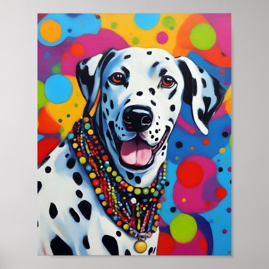 Pop Kunst Levendig Dalmatisch Poster (Voorkant)