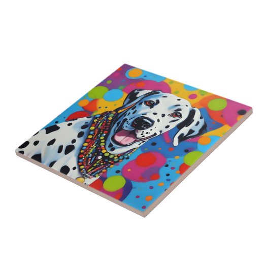 Pop Kunst Levendig Dalmatisch Tegeltje (Zijkant)
