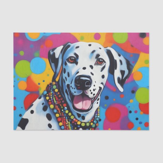 Pop Kunst Levendig Dalmatisch Tissuepapier (Voorkant)