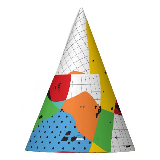 Pop kunst, levendig minimalisme. feesthoedjes (Links)