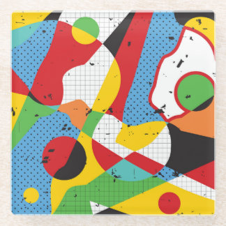 Pop kunst, levendig minimalisme. glazen onderzetter