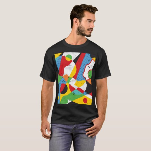Pop kunst, levendig minimalisme. t-shirt (Voorkant volledig)