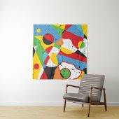Pop kunst, levendig minimalisme. wandkleed (In Situ (horizontaal))