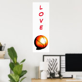 Pop Kunst Liefde Basketbal Door Poster (Thuiskantoor)