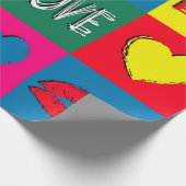 Pop kunst liefde cadeaupapier (Hoek)