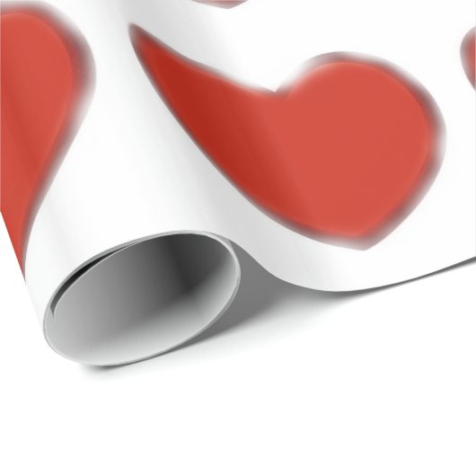 Pop Kunst Liefde Rode Harten Wit Gift Wrap Cadeaupapier (Rol Hoek)