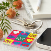 Pop kunst liefde sleutelhanger (Voorkant Rechts)