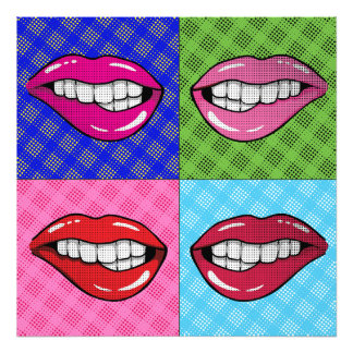 Pop Kunst Lips Foto afdrukken