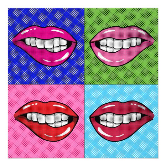 Pop Kunst Lips Foto afdrukken (Voorkant)