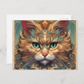  Pop kunst, Louis Wain mooie kat Briefkaart (Voorkant / Achterkant)